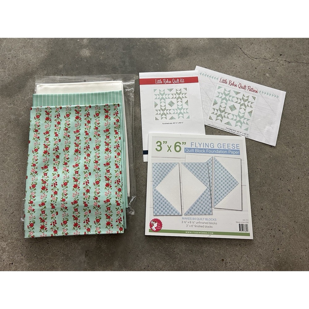 The Fat Quarter Shop Little Robin Quilt Kit 40.5" X 40.5" Sunday Stroll Fabric